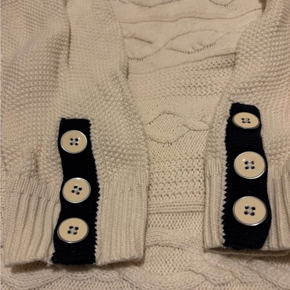 Elegant Cream Button-Accent Sweater